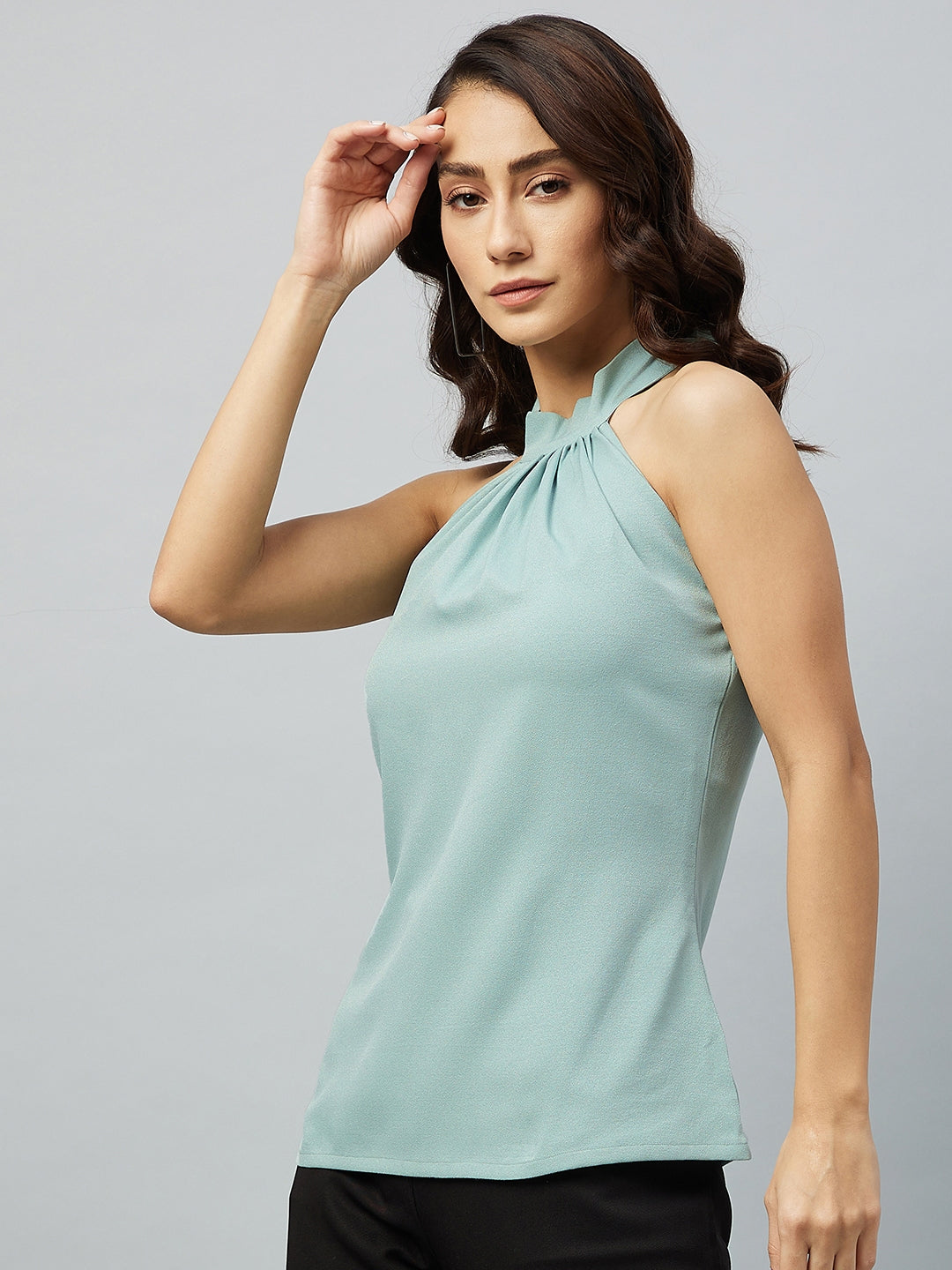 Solid Tie-Up Neck Top