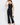 Satin Trim Solid Boot Cut Black Jumpsuit - Delan