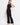 Satin Trim Solid Boot Cut Black Jumpsuit - Delan