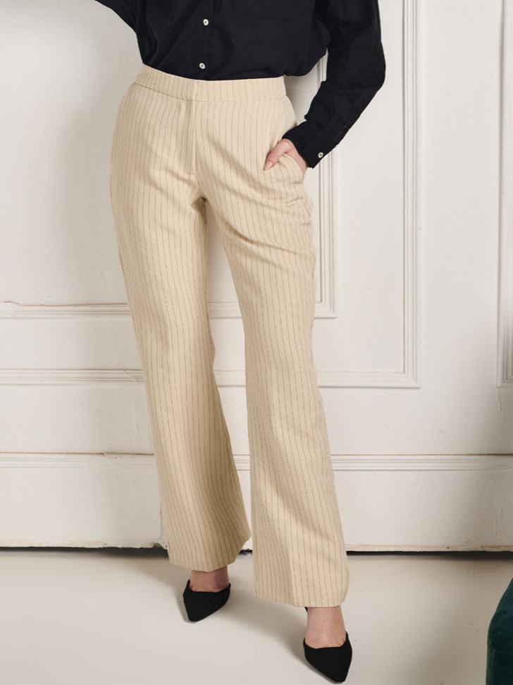 Tailored Striped Bootcut Trouser